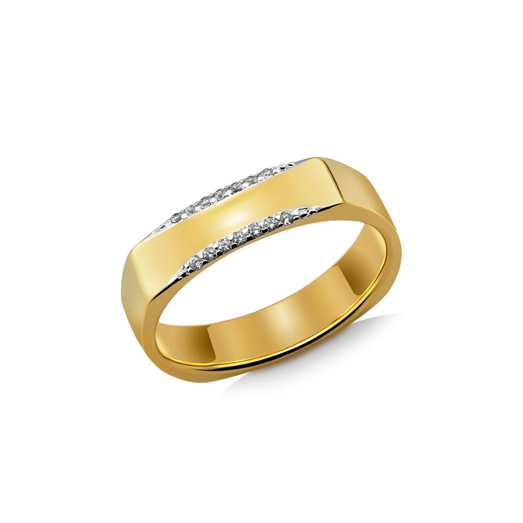 Jewellista แหวนคู่สำหรับผู้ชายรุ่น Lawson เงินแท้ 925 ประดับพลอย  Cubic Zirconia