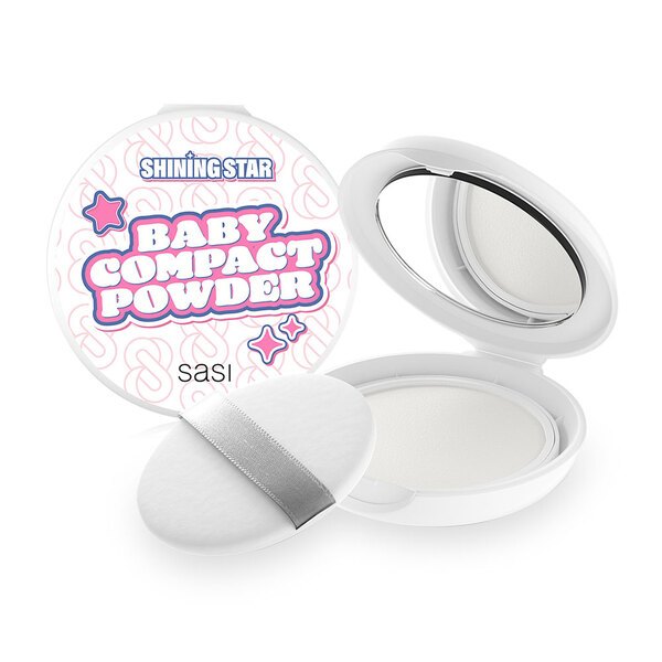 sasi Shining Star Baby Compact Powder (8.5g.) แป้งเด็กอัดแข็ง ศศิ ชายนิ่ง สตาร์ เบบี้ คอมแพค พาวเดอร์ มอบผิวนวล