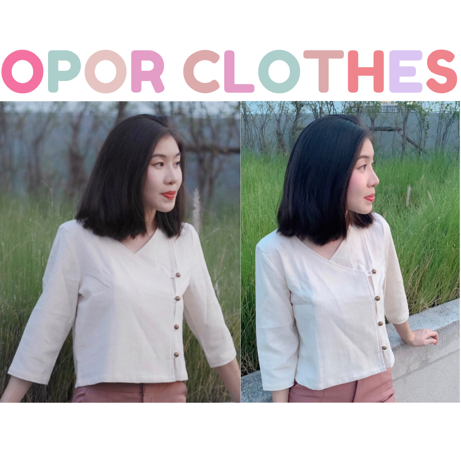 เสื้อป้ายวีกระดุม-ระบุสีในแชท K-001