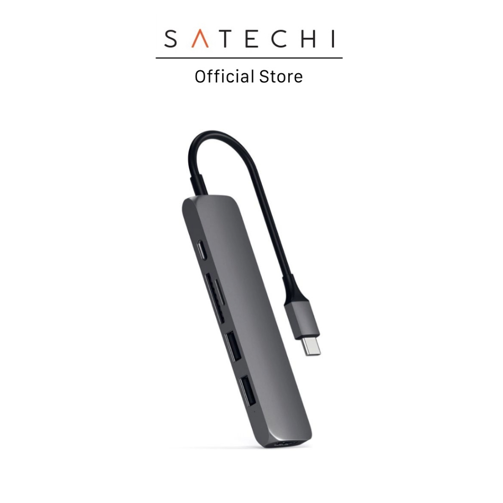 Satechi Type-C Slim Multimedia Adapter V2- Space Gray