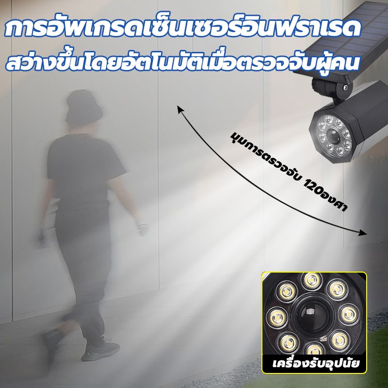 【ค่าไฟเป็น 0ทั้งปี】กล้องดัมมี่ กล้องหลอก ​กล้องวงจรปิดหลอกโจร Solar Light Dummy CCTV Camera