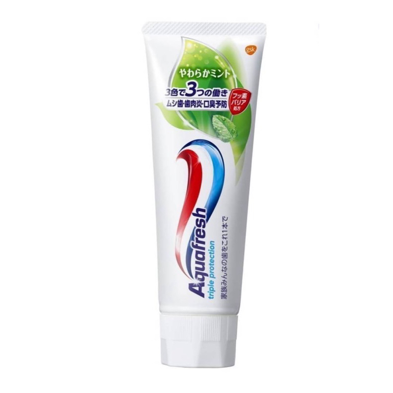ยาสีฟัน Aquafresh Triple Protection 140 g. Made in Japan 🌿สีเขียว รสsoft mint