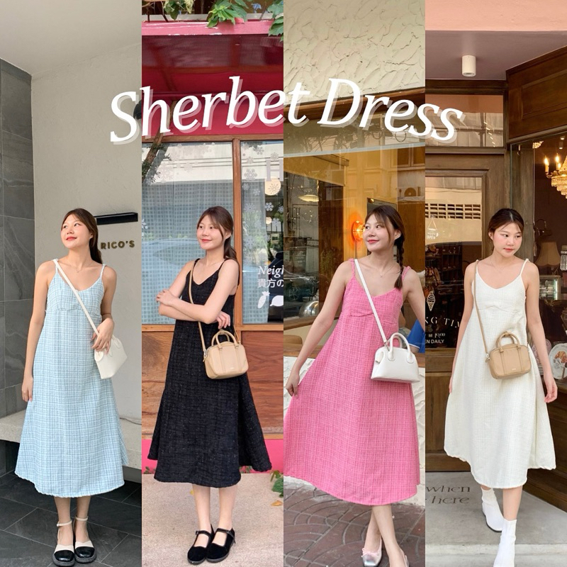 BASICGIRL BRAND | Sherbet Dress เดรสสายเดี่ยวผ้าทวีต