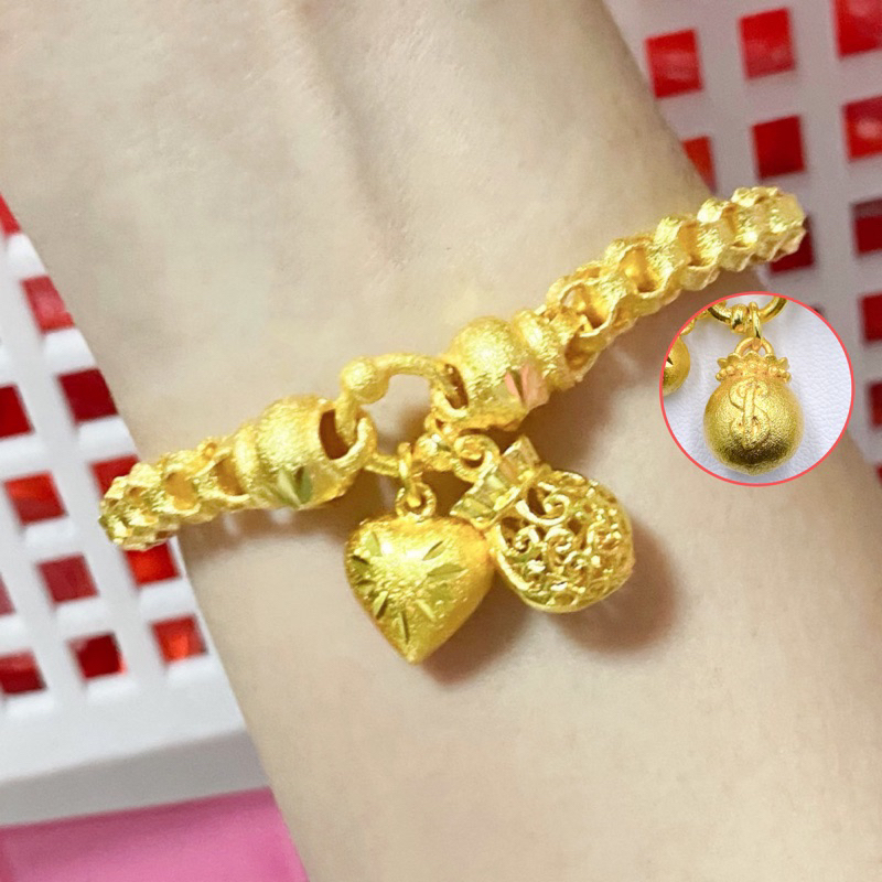 สร้อยข้อมือทอง น้ำหนัก2บาท ทองโคลนนิ่งเหมือนแท้ สร้อยข้อมมือผู้หญิง มี2แบบ 0378
