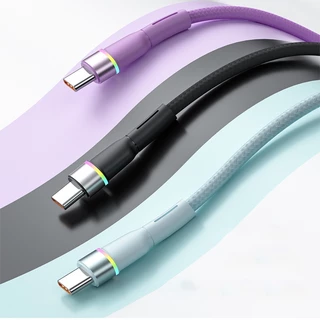 สายชาร์จ RGB มีไฟสีรุ้ง Fast Charge TypeC, iP, Micro USB ยาว 1 เมตร (LED RGB CP03)