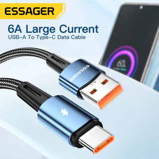 Essager สายเคเบิลชนิด C 120W ชนิดชาร์จเร็วสุดๆ6A สายเคเบิลสำหรับ Xiaomi ชาร์จ USB สายชาร์จแบบเร็ว