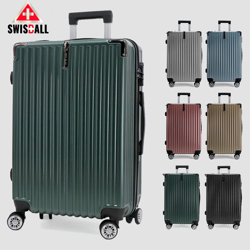 กระเป๋าเดินทางล้อลาก ไฟเบอร์ Swiss+all กระเป๋าเดินทาง ขนาด16/20/24นิ้ว ABS+PC