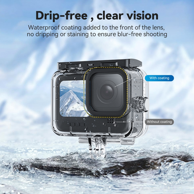 TELESIN เคสกันน้ำ GoPro 12/11/10/9 Black แบบเปลี่ยนฝาทัชสกรีนได้ Protective Case Waterproof