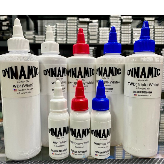 หมึกสัก สีขาว Dynamic white นำเข้าจาก🇺🇸 หมึกสัก สีสัก