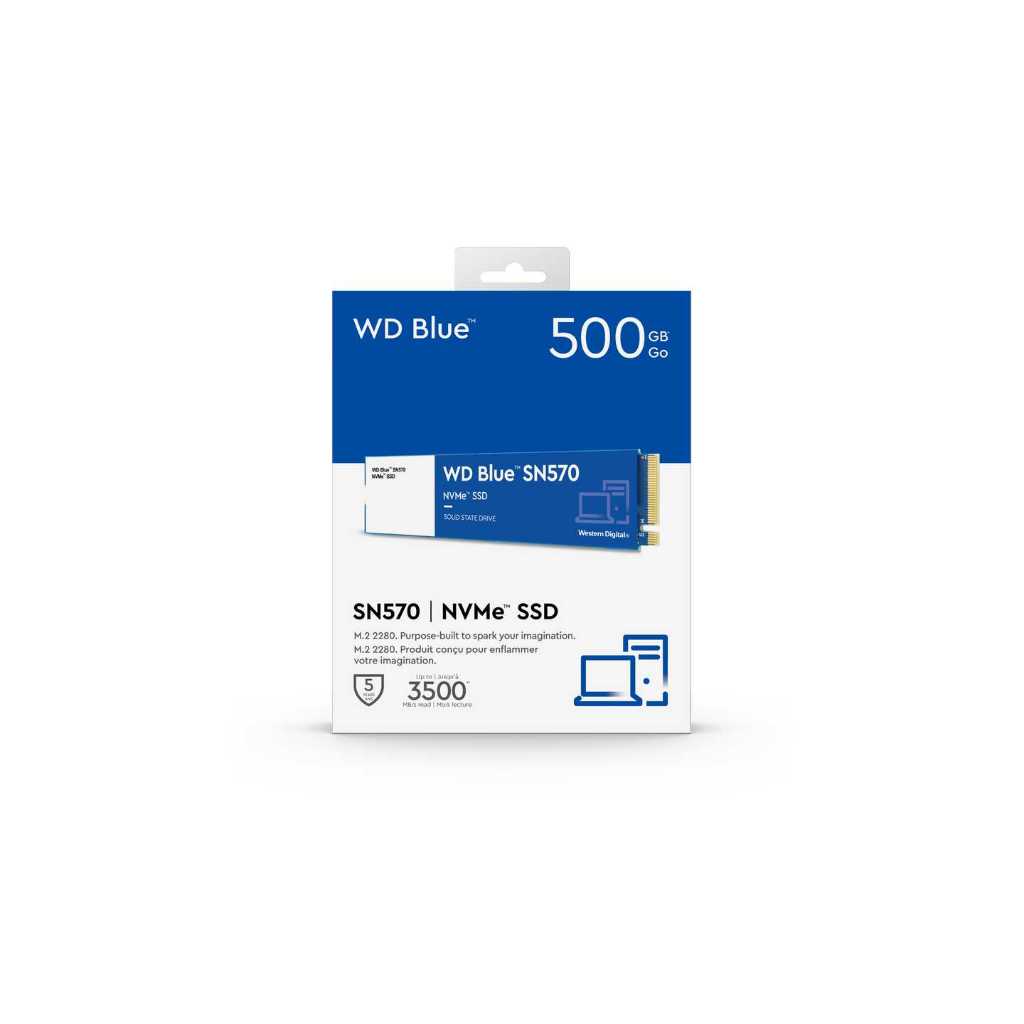 SSD HDD WD 500GB M2 SN570 (WDS500G3B0C-NVME) Blue Nvme M.2 2280 upto 3500MBs