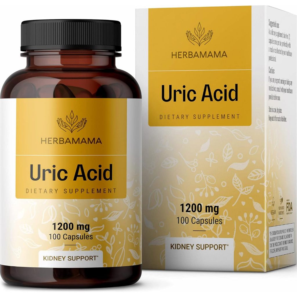 100 Capsules ลดยูริก รักษาระดับกรดยูริกให้เป็นปกติ Uric Acid Support, 1200 mg, 100 Capsules