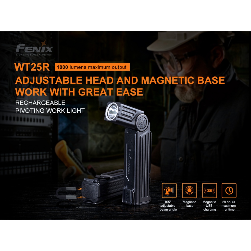 ไฟฉายFENIX WT25R สว่าง 1000 LUMENS ส่องไกล 220 เมตร