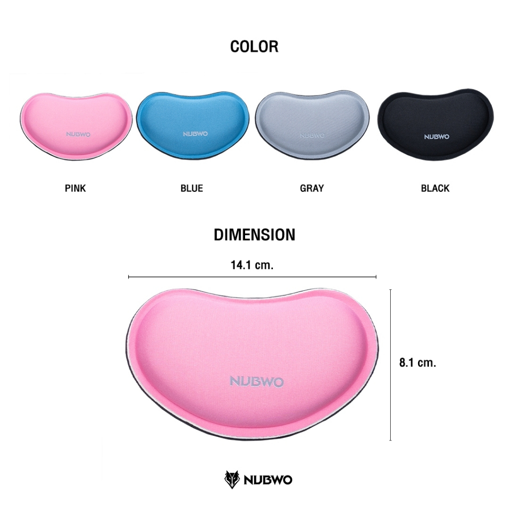 🎮 GAMING NUBWO NWR6 + NWR7 WRIST REST Best Ergonomic แผ่นรองข้อมือ เมาส์ คีย์บอร์ด ผลิตจากเมมโมรี่โฟม Anti-Slip Mouse