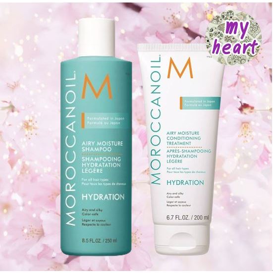 Moroccanoil Airy Moisture Shampoo/Conditioner 500 ml แชมพูและครีมนวด เพิ่มความชุ่มชื้น สำหรับผมแห้ง ขาดน้ำ Hydrating
