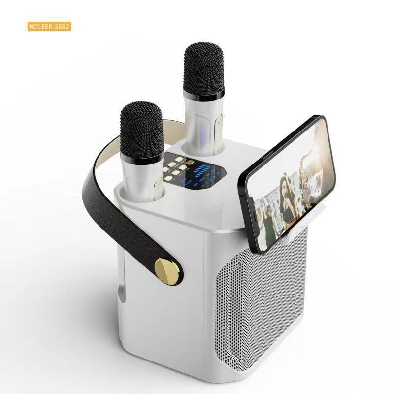 ลำโพงบลูทุธ เสียงดีเบสแน่น ไมค์ลอย2ตัว รุ่น Koleer S882 รองรับUSB/tfard/aux/usb