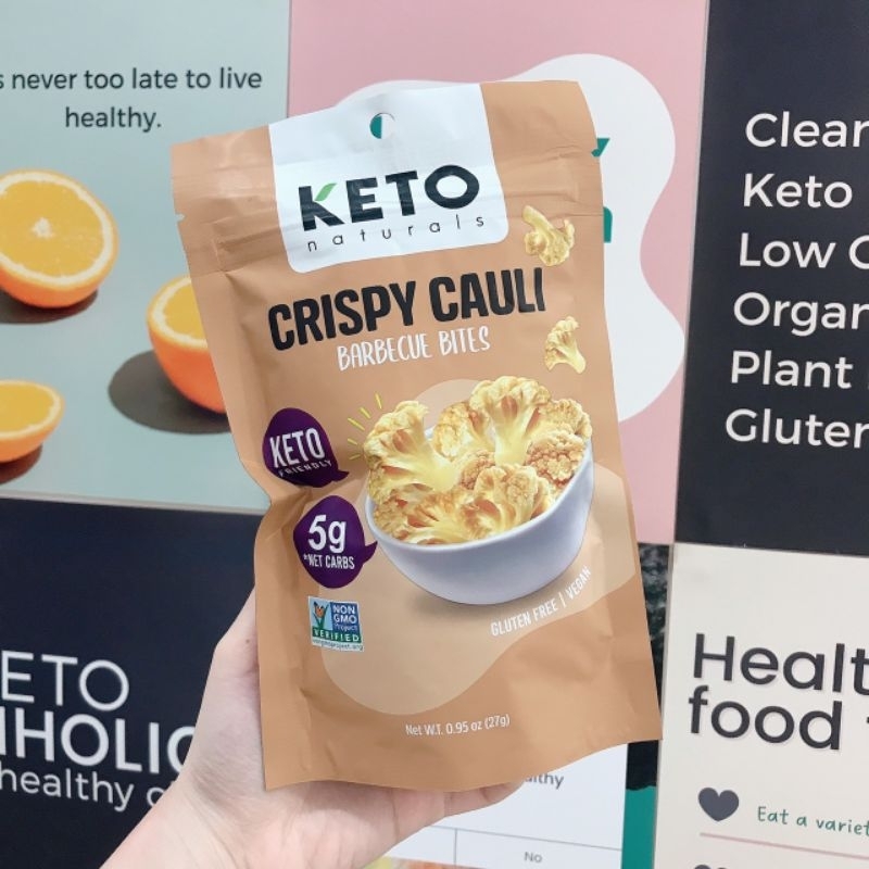 ขนมคีโต ดอกกะหล่ำทอด รสบาบีคิว Crispy Cauli Bites