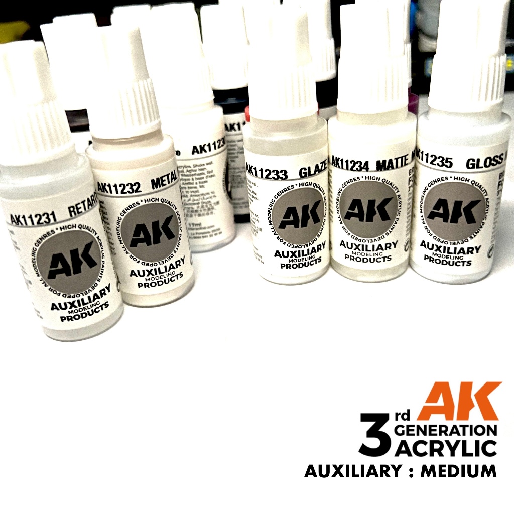 AK Interactive 3Gen. Auxiliary : Medium ตัวทำละลาย สีอะคริลิคสูตรน้ำ ซีรีย์ 3G มิเดียม สื่อกลาง ตัวกลาง กาวผสมส