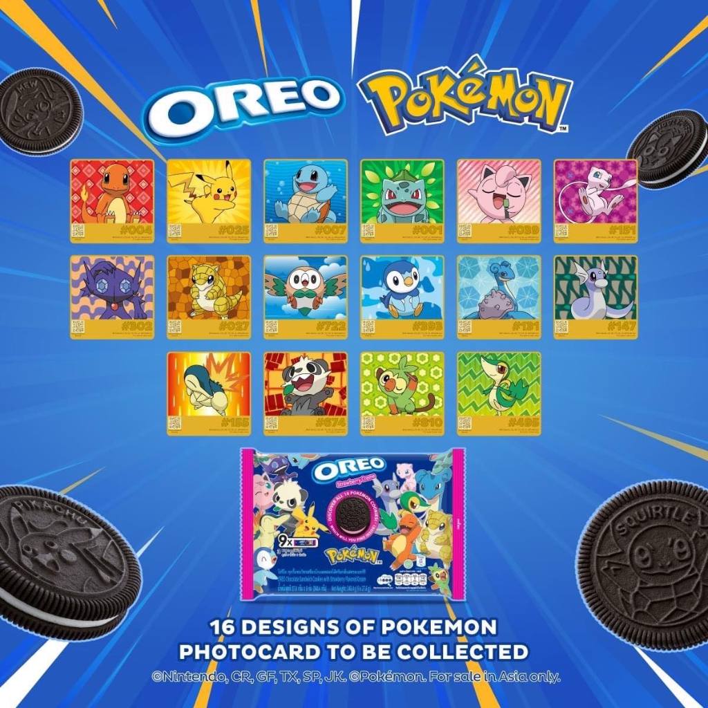 Oreo x Pokémon การ์ดโปเกมอน โอรีโอ มี16แบบ