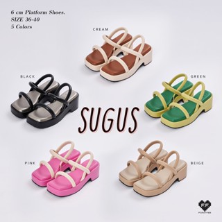 SUGUS✨ส้นตึกนุ่มนิ่ม มีสายรัดส้น สูง 6 cm น่ารักมากๆ