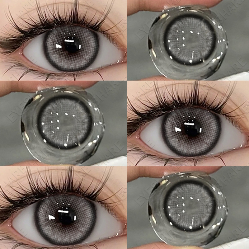 แว่นตาสายตาสั้น{เกรด -1.00~-6.00} ขนาดมินิ🌷 DIAMOND Series คอนแทคเลนส์สีน้ำตาลเทา คอนแทคเลนส์สีสันสด