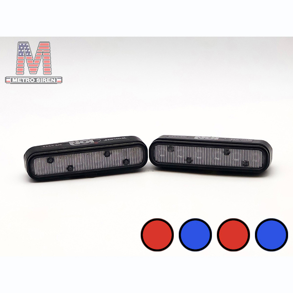 Whelen ION สีแดงน้ำเงิน สปลิท เลนส์ไวด์ ไซเรน (มือสอง - คู่)