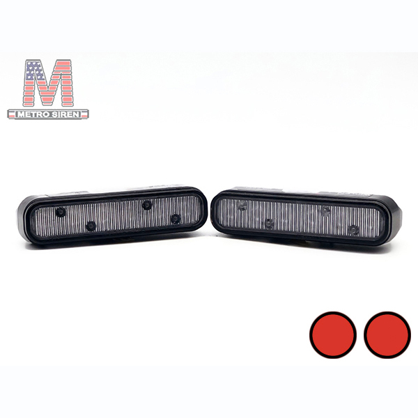 Whelen ION สีแดงล้วน เลนส์ไวด์ ไซเรน (มือสอง - คู่)