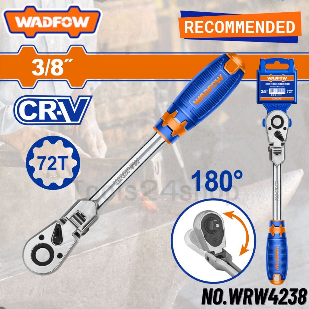 WADFOW ด้ามฟรี ปรับมุมได้ 3/8″ 72T CR-V No.WRW4238