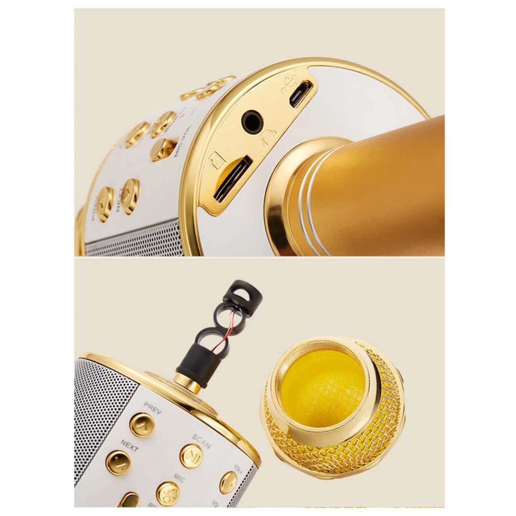 WSTER 💥งานแท้100%💥 ไมค์คาราโอเกะ WS-858 ไมโครโฟนไร้สาย ร้องคาราโอเกะได้ เปลี่ยนเสียงได้ 5 เสียง พร้อมฟังก์ชั่นหลากหลาย