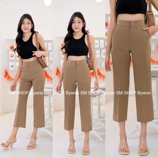 กางเกงขากระดิ่งน้อย ตะขอหน้า ผ้าไอวี่ ผ้าเปเป้ S - 2XL ป้าย SMSHOP พร้อมส่ง