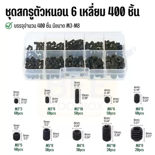 ชุดสกรูตัวหนอน 6 เหลี่ยมหัวจม Socket set screw ขนาด M3-M8 พร้อมส่งในไทย