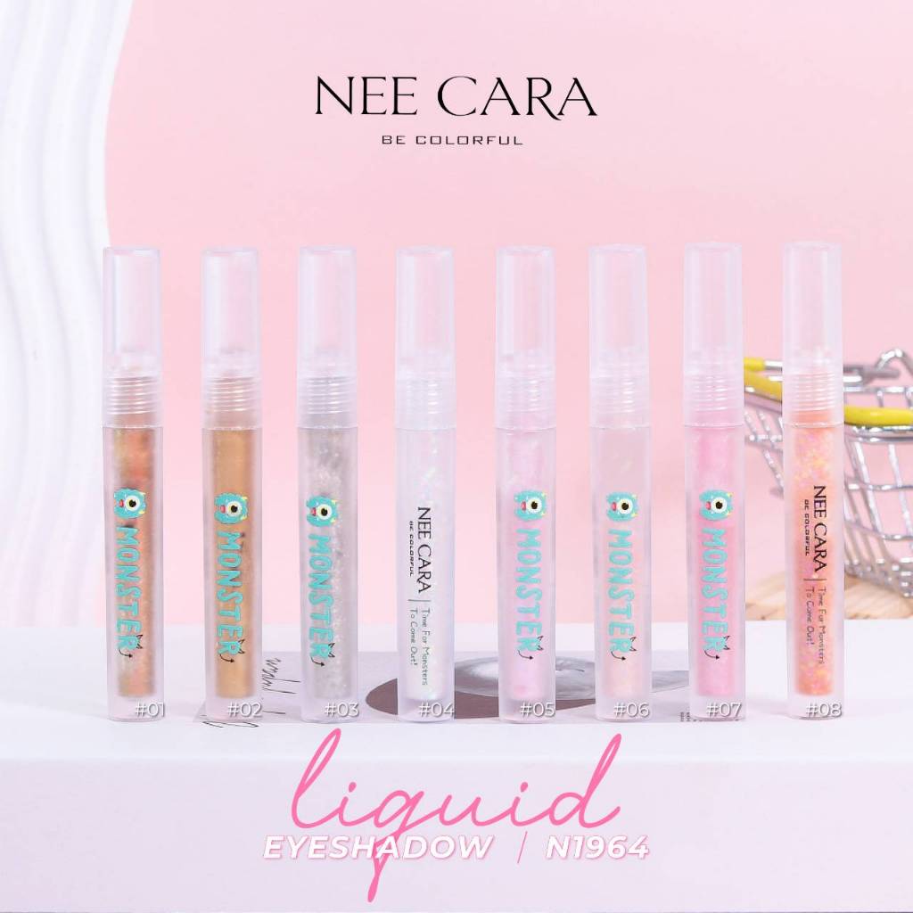 ถูก/แท้/มีไลฟ์ (มีสีใหม่) อายแชโดว์ Nee Cara Monster Liquid Eyeshadow ลิควิดอายแชโดว์ กลิตเตอร์ ชิมเมอร์ ตาวิ้ง เกาหลี - รูปที่ 2