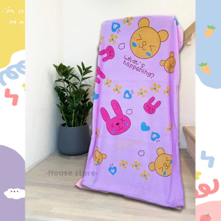 ผ้าเช็ดตัวนาโน รุ่นสีหวาน ขนาด 60x120cm.(1/3ผืน) เนื้อผ้านุ่ม ไม่เป็นขุย แห้งเร็ว เหมาะสำหรับเด็ก
