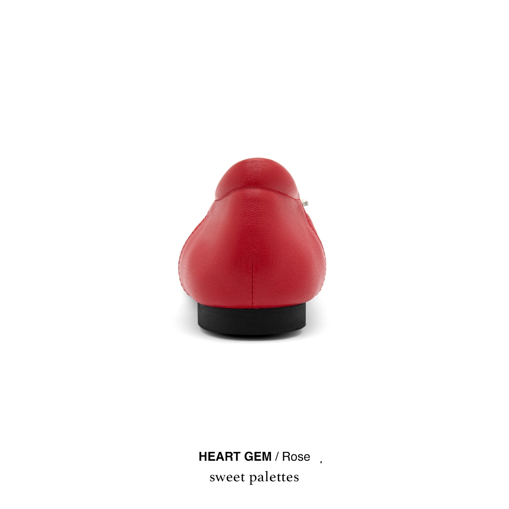 Sweet Palettes รองเท้าหนังแกะ Heart Gem in Rose