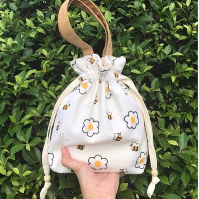 Warinhand กระเป๋าผ้าฝ้ายแท้ Handmade รุ่น Daily tote & Drawstring