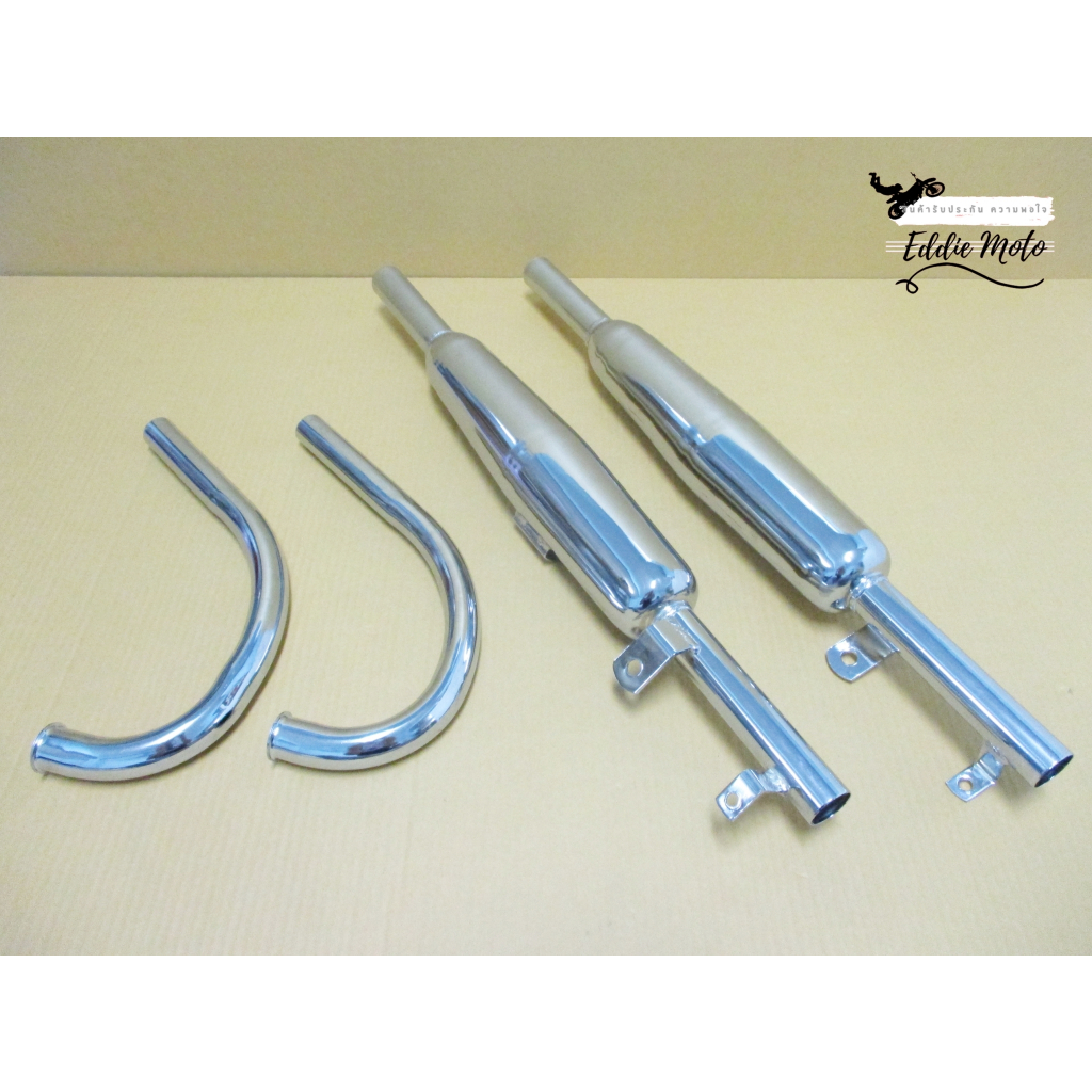 EXHAUST & HEADER PIPE SET For HONDA BENLY 125 150 C92 C95 CA92 CA95 // ท่อไอเสีย คอท่อไอเสีย ชุบโครเ