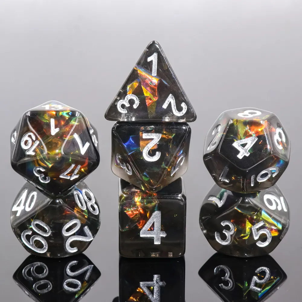 ObsidianGlass Aurora Dice Set of 7 | ลูกเต๋า Dice For DnD D&D MTG RPG TRPG เกมกระดาน บอร์ดเกม Game ไพ่ทาโรต์ Magic เมจิก