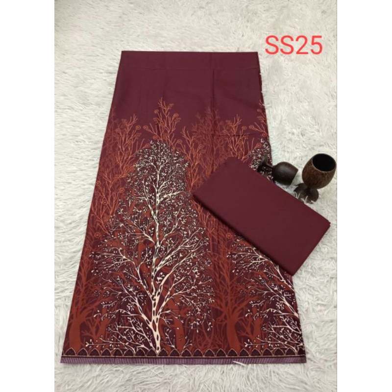 ผ้าบาติก ผ้าคอตตอน100% ผ้านิ่มไม่ลื่นสีไม่ตกซับน้าได้(SS46)Set2ชิ้นแบบแยกซื้อได้ค่ะ ผ้าถุงเย็บสำเร็จนำมาตัดชุดได้ราคาส่ง