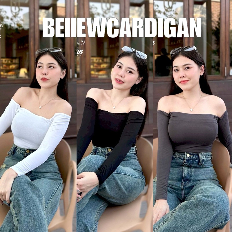 BEIIEW Best Seller เสื้อเรย่อนแขนยาวปาดไหล่ เกรดคุณภาพno.1 คัทติ้งสวยเนี้ยบ ทรงเป๊ะ มาในสีคุมโทน แมทช์ง่าย ได้ทุกลุค ไม่
