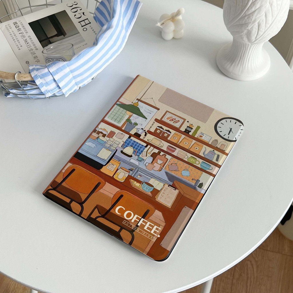 🚀จัดส่งทันที🚀น้ำชายามบ่าย เคสไอแพด pro13 2024 air8 11 gen11 Gen9/7 Coffee time เคสipad แอร์4/5 mini7