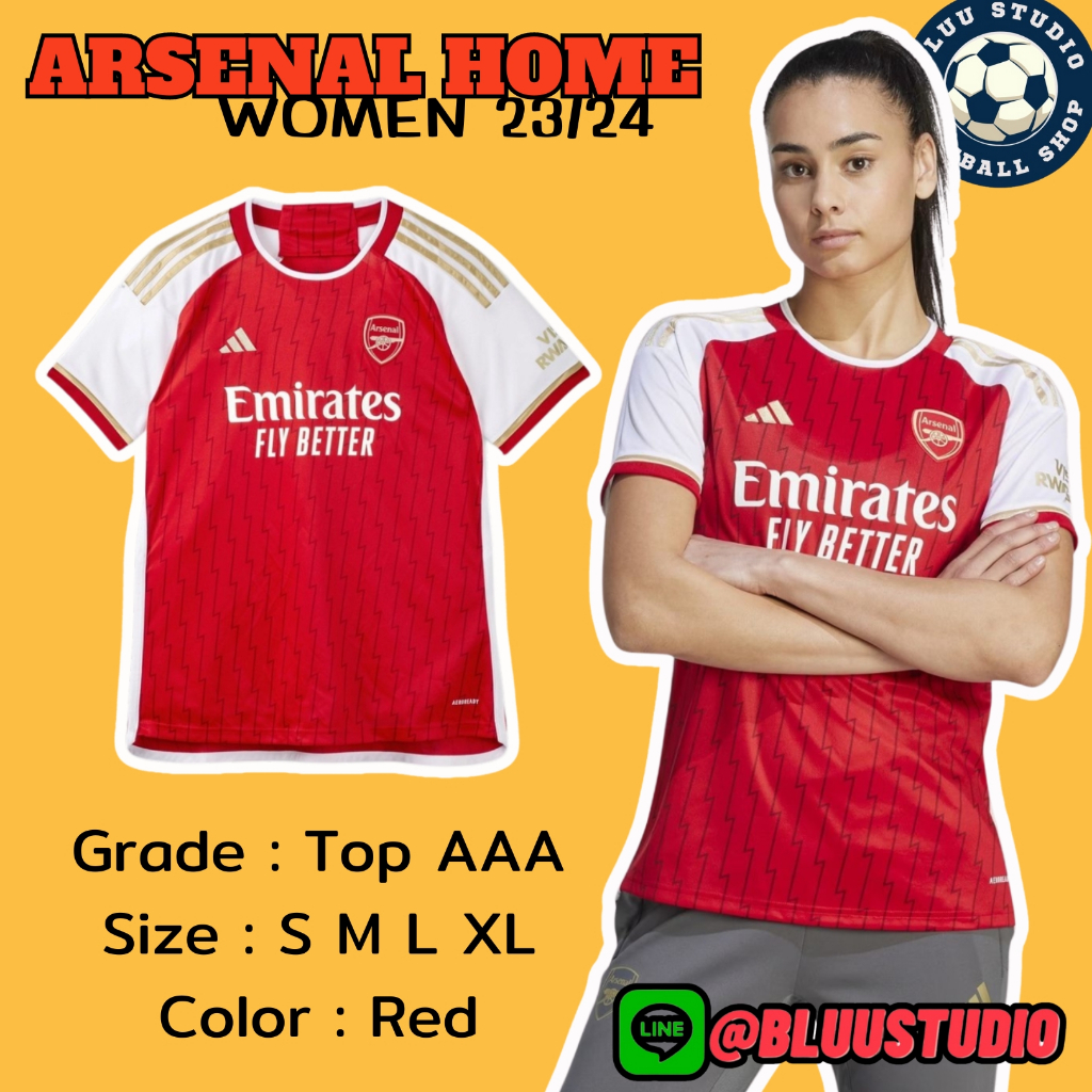 bluu⚽พร้อมส่งจากไทย🇹🇭 เสื้อบอล อาเซนอล ผู้หญิง สีแดง ปี 23/24 เกรดแฟนบอล Arsenal Home Women Jersey 23/24❌ไม่ใช่เกรดตลาด❌
