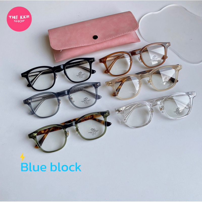 แว่นกรองแสงบลูบล็อก Blue Block Roll-12022 ป้องกันแสงสีฟ้า กรอบแข็งแรงเปลี่ยนเลนส์ได้ (มีปลายทาง)