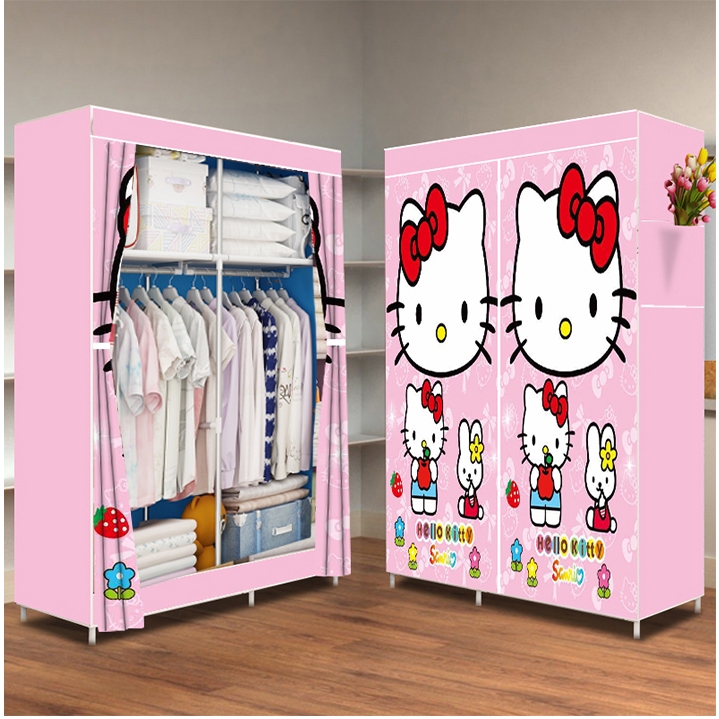 ตู้เสื้อผ้า ตู้เอนกประสงค์ มีหลายๆรูปแบบให้เลือก culs japan ลายการ์ตูน พร้อมช่องเก็บของ รูดซิปปิดได้ ผ้าคลุมกันน้ำกันฝุ่