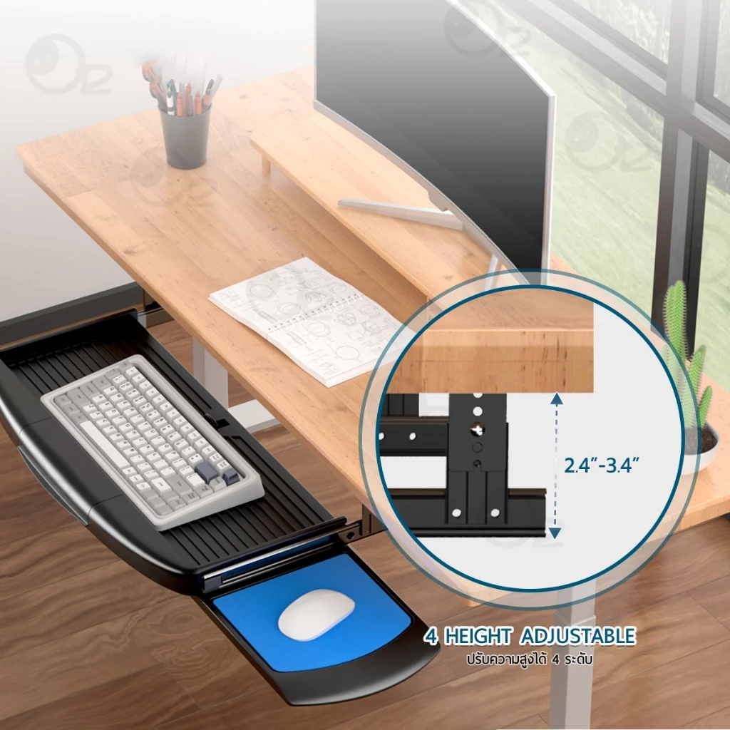 9Gadget ถาดวางคีย์บอร์ด ลิ้นชักคีย์บอร์ดใต้โต๊ะ thumbnail 5