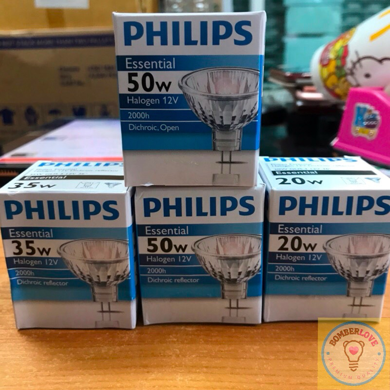 หลอดฮาโลเจนหน้าปิด PHILIPS 12โวลล์ 36องศา 50วัตต์ 35วัตต์ 20วัตต์(มีกระจกปิดด้านหน้า)และแบบหน้าเปิด