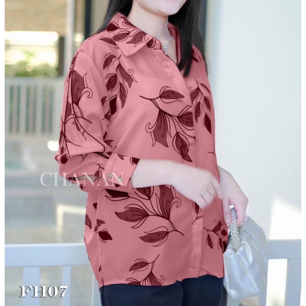 🔥Chanan☘️ เสื้อโพลี คอปกเชิ๊ต ลายใบไม้ ทรงสวยใส่สบาย เสื้อทำงาน ใส่เที่ยว เสื้อออกงาน เสื้อผู้ใหญ่ มี4สี รุ่นFH07 - รูปที่ 3