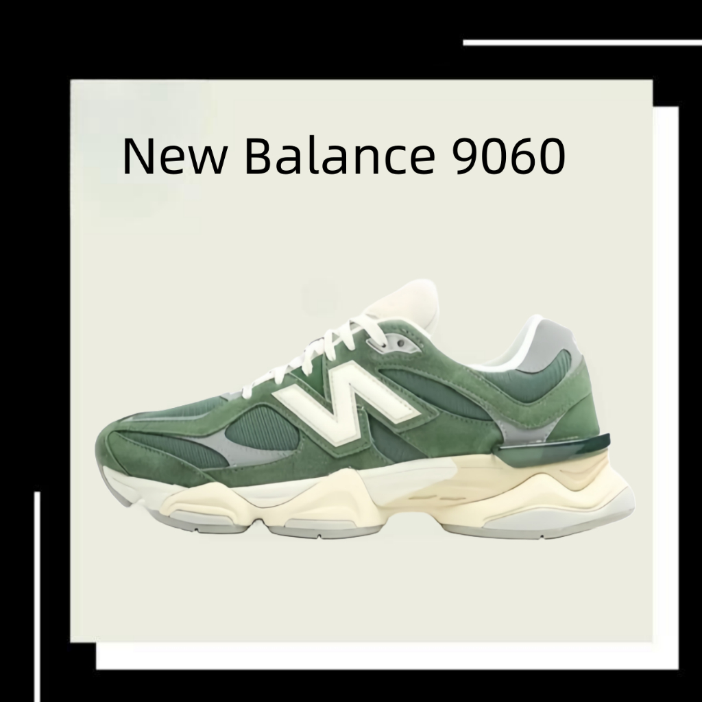 New Balance NB 9060 สีเขียว ของแท้ 100 % gentleman Woman style Sports shoes Running shoes