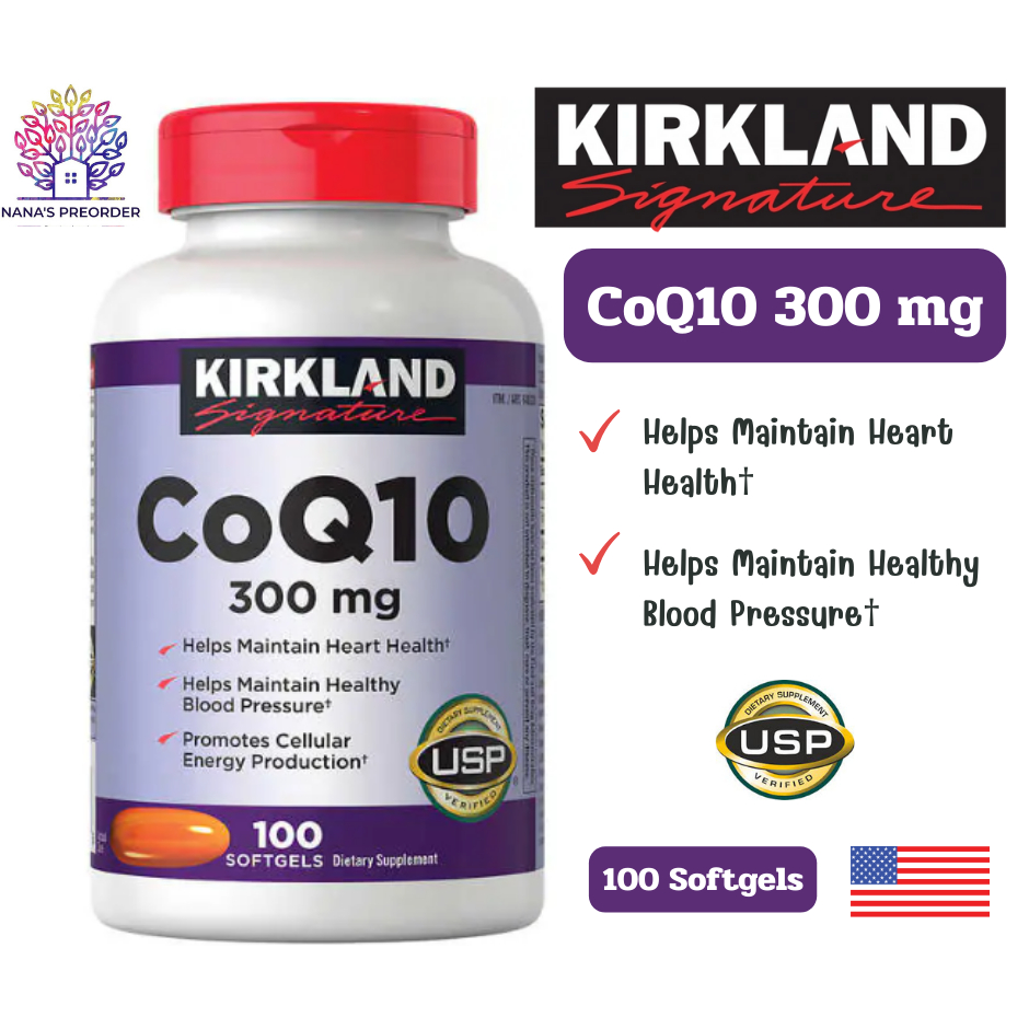 Kirkland Signature CoQ10 โคคิวเทน 300 mg 100 Softgels ของแท้จากอเมริกา 🇺🇸