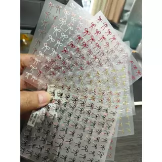 K2.สติ๊กเกอร์โบว์แบบบาง (อ่านก่อนสั่ง) เส้นเล็ก แบรนด์ AHA และ Nail Decal แบบมีกาวในตัวลอกแปะได้ค่ะ