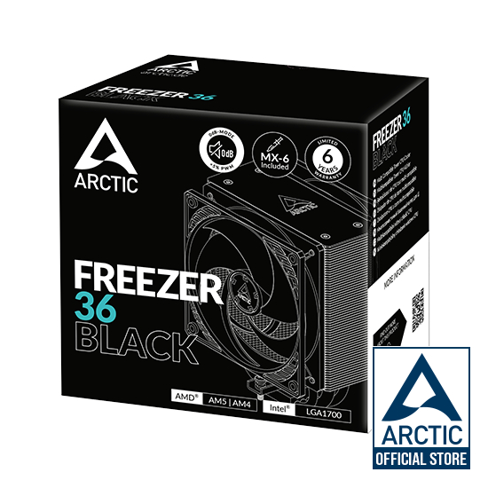 ARCTIC FREEZER 36 BLACK (CPU AIR COOLER / ชุดระบายความร้อนซีพียูด้วยลม)