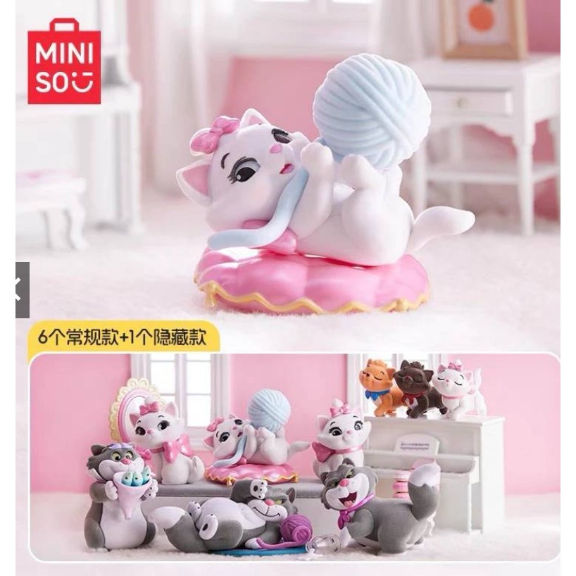 📌[พร้อมส่ง]📌  โมเดลกล่องสุ่มMiniso Fluffy cat  Lucifer and Marie งานลิขสิทธิ์ของ